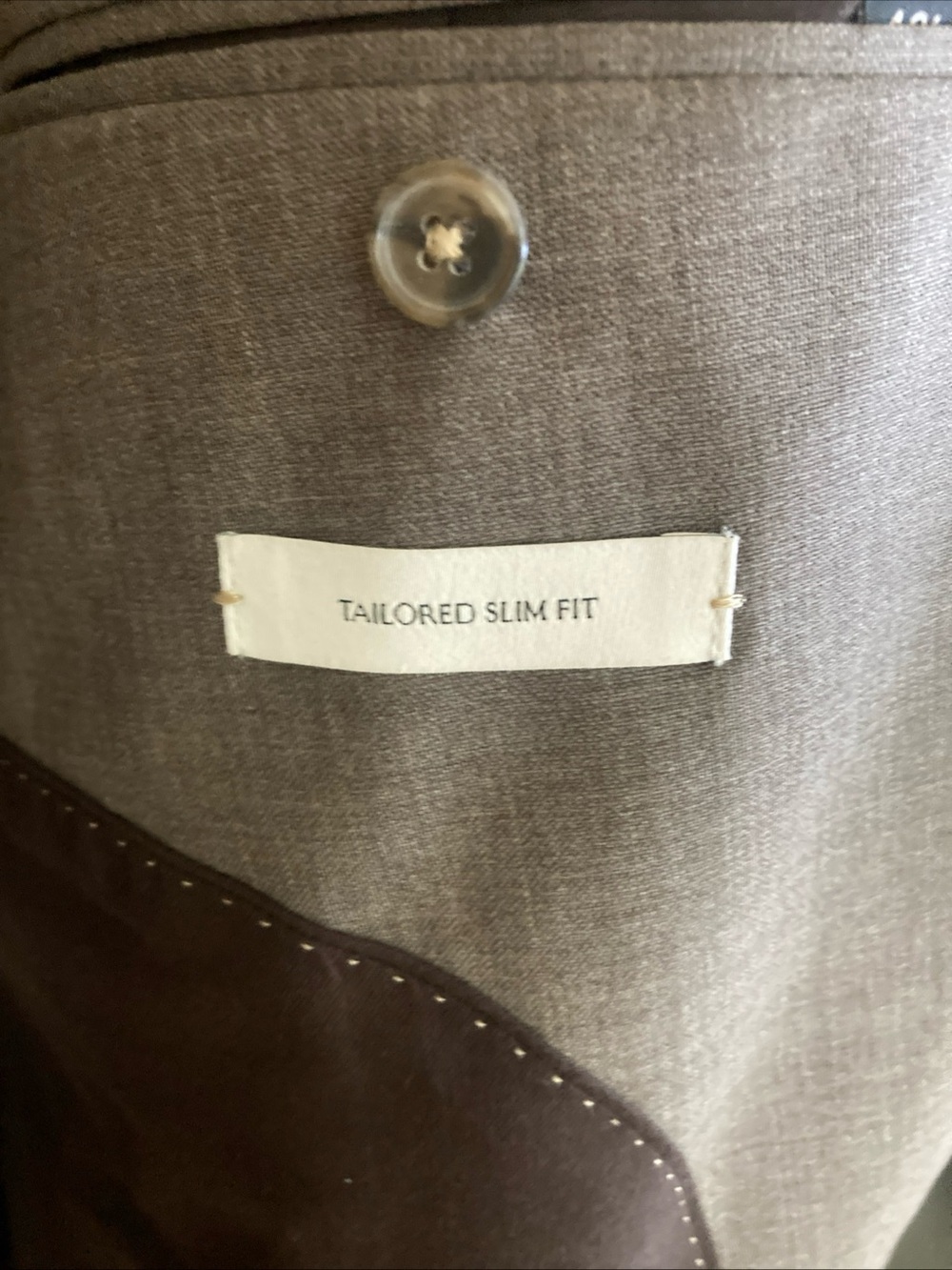 Banana Republic Vitale Barberis Canónico wool Men's- Tailored Sport Coat Taupe - Picture 3 of 16